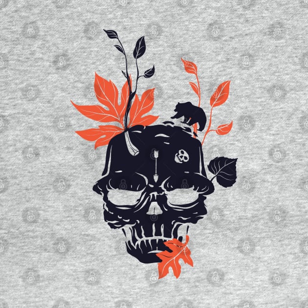 Skull & Leaves by JakeRhodes